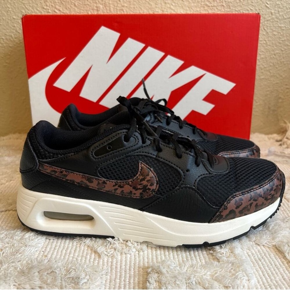 Nike Air Max SC Leather Mesh Leopard Brown Black Shoes Sneakers Size 9